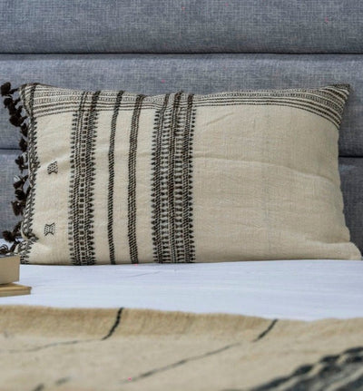 Crystal white Handwoven Wool Cushion Cover Cushion Cover