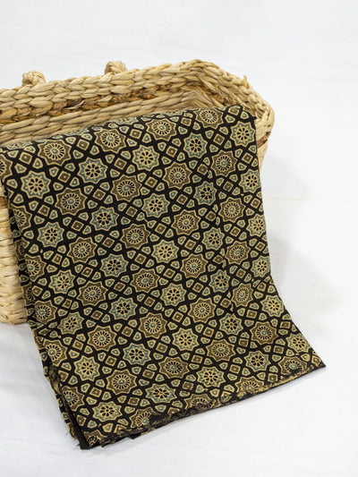 Tarani Ajrakh Hand Block-printed Cotton Fabric Ajrakh Fabric