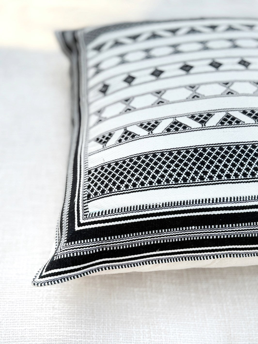 Aztec White Handwoven Cushion Cover Cushion Cover