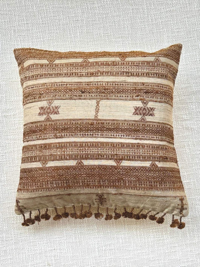 Brown Beige Wool Silk Cushion Cover Cushion Cover