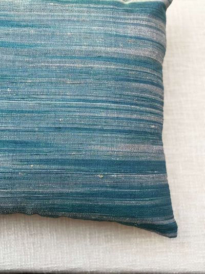 Green Lines Merino Silk Cushion Cover 16x16 Cushion Cover