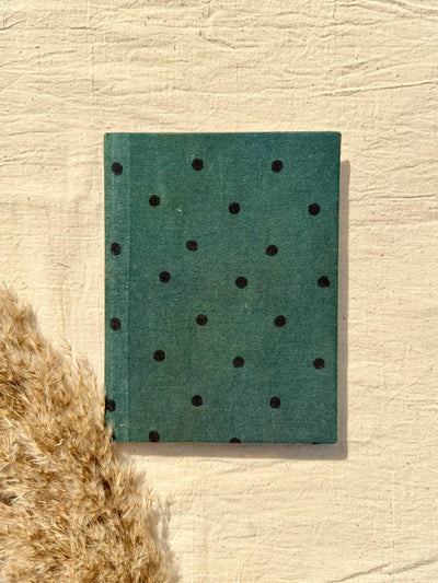 Green Polka Block Print Diary Handmade Paper Diary