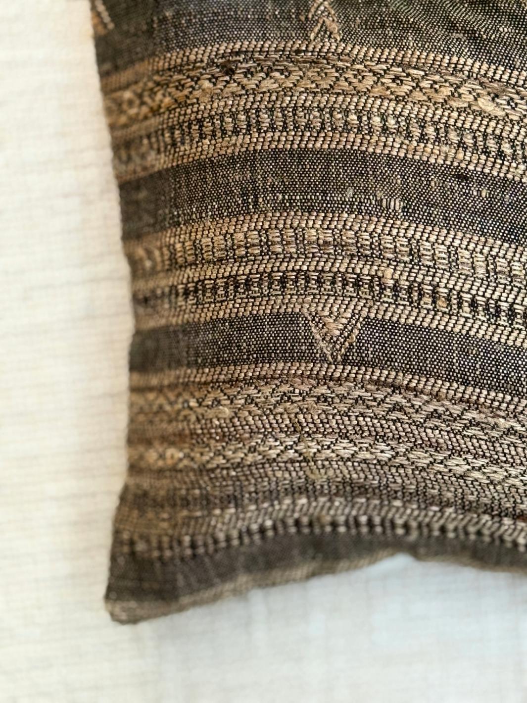 Grey Gold Wool Silk Cushion Cover Cushion Cover