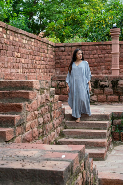 Indigo Breezy Handwoven Kaftan Clothing
