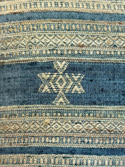 Indigo Gold Wool Silk Cushion Cover Cushion Cover