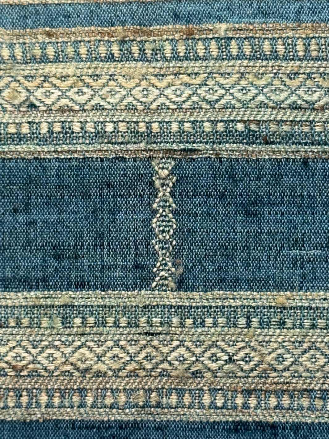 Indigo Gold Wool Silk Cushion Cover Cushion Cover