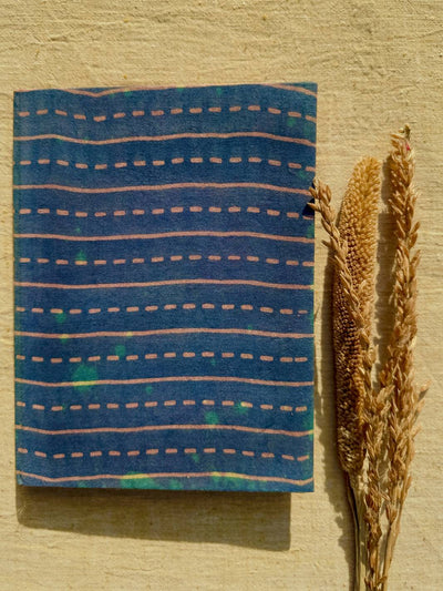 Indigo Line Block Print Diary Handmade Paper Diary