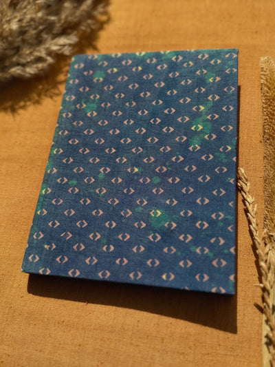 Indigo Motif Block Print Diary in Handmade Paper Diary