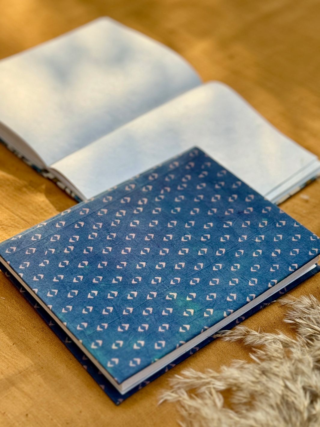 Indigo Motif Block Print Diary in Handmade Paper Diary
