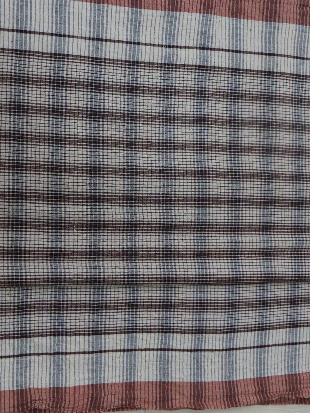 Indigo Rust Multi Colour Checks Fabric Fabric