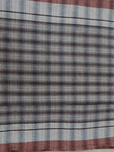 Indigo Rust Multi Colour Checks Fabric Fabric