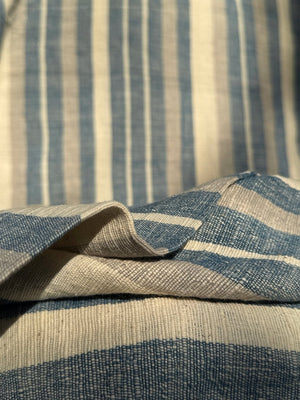 Indigo Stripes Organic Kala Cotton Fabric Fabric