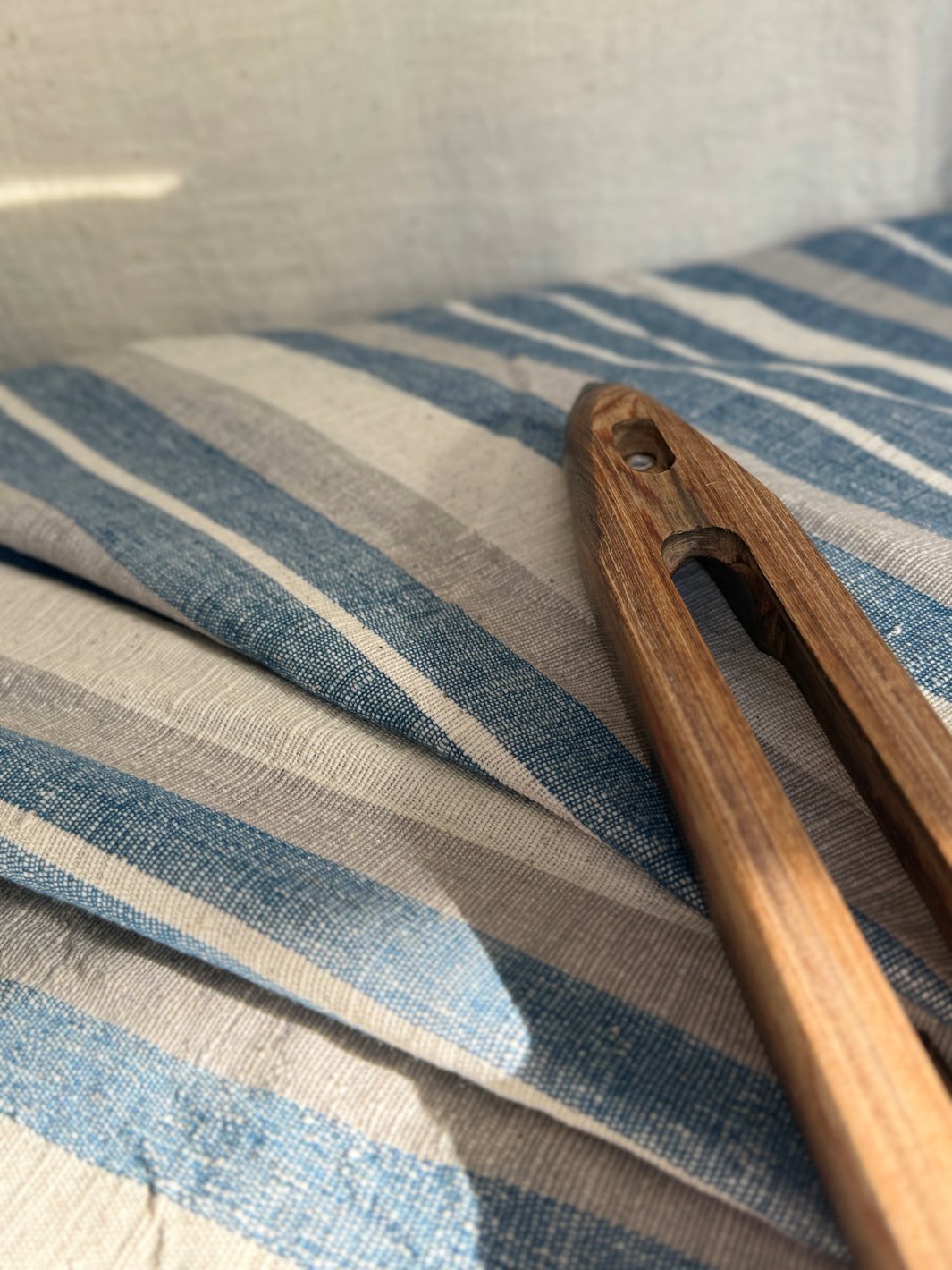 Indigo Stripes Organic Kala Cotton Fabric Fabric