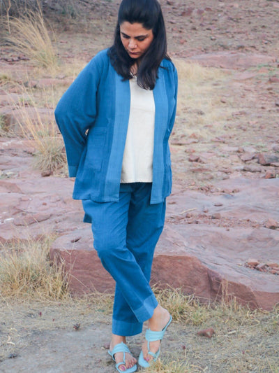 Indigo Wrap Coord Set