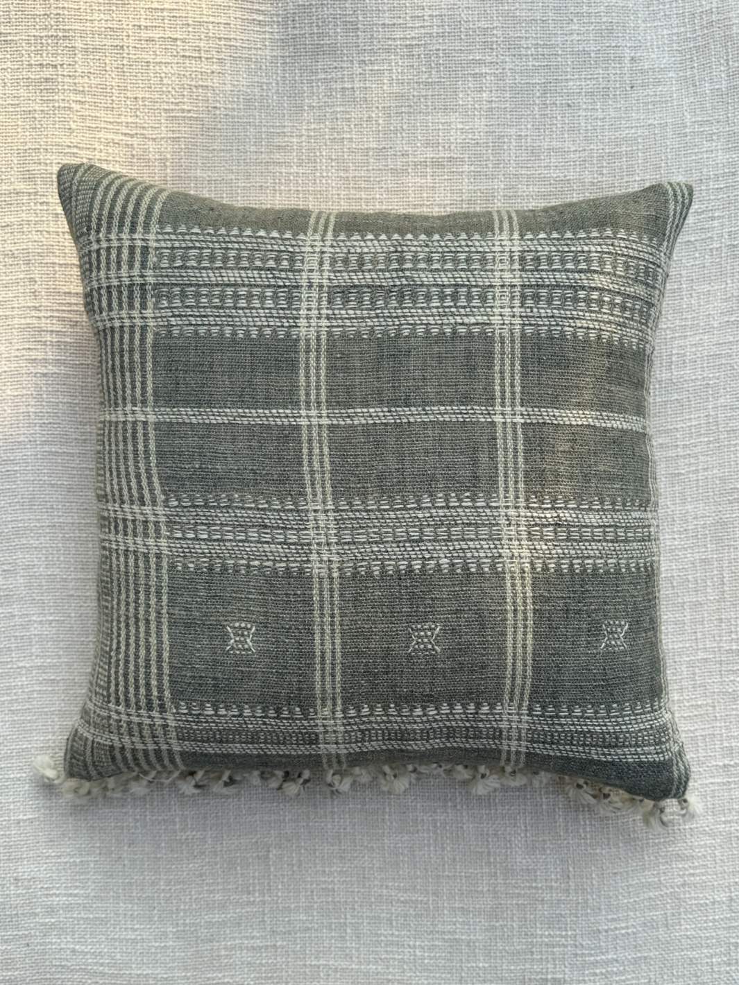 Lumi Grey Handwoven Cushion Cover Cushion Cover