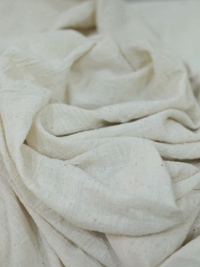 Handwoven undyed kala cotton white fabric