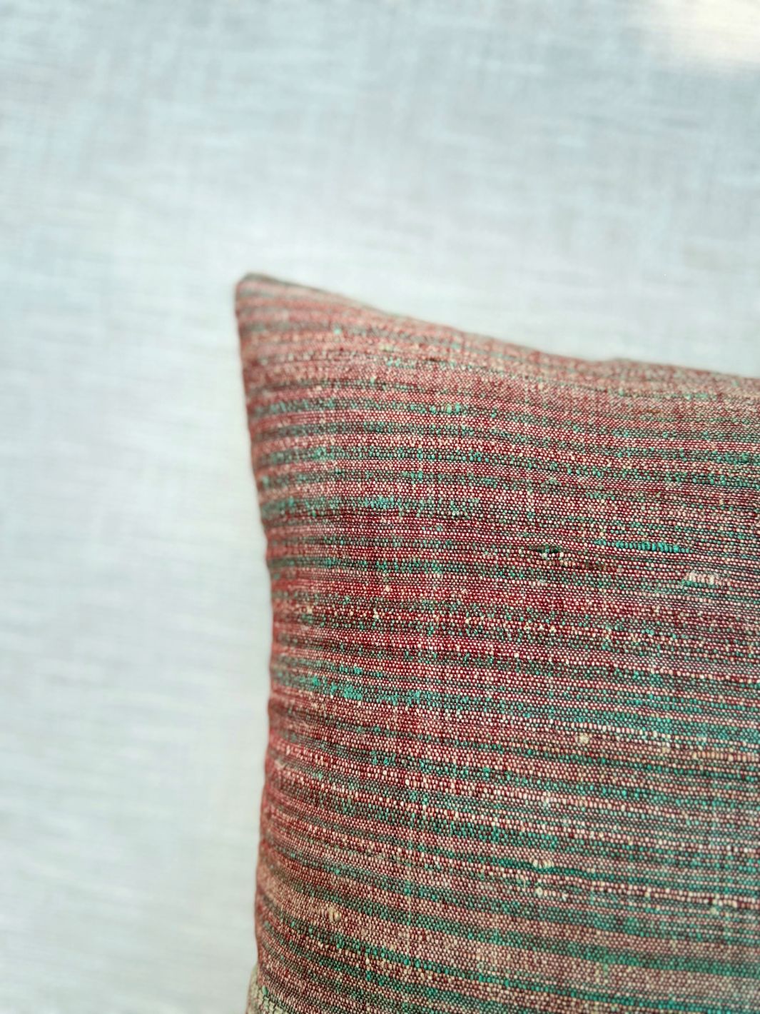 Red Gold Merino Silk Cushion Cover 18x18 Cushion Cover