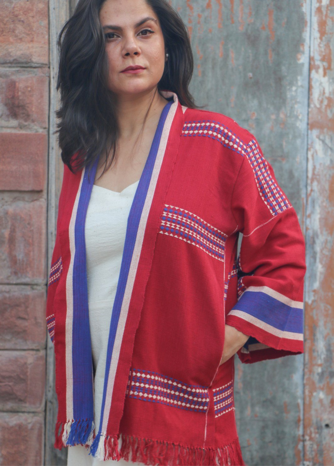 Red Handwoven Kimono