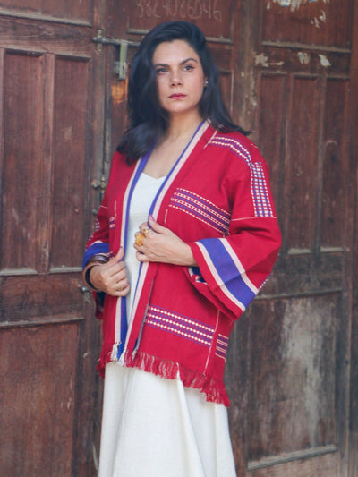 Red Handwoven Kimono