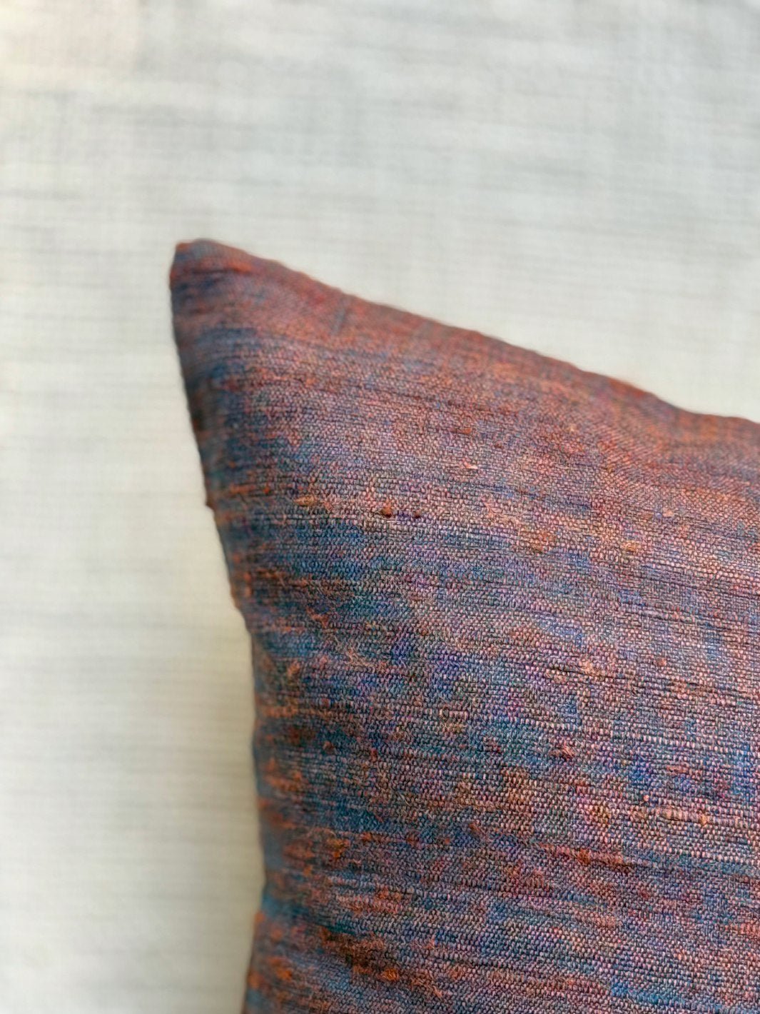Red Indigo Plain Merino Silk Cushion Cover 18x18 Cushion Cover
