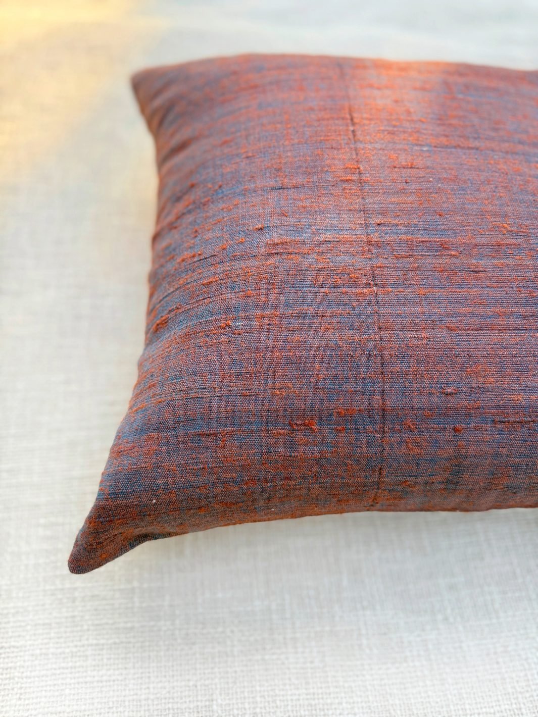Red Indigo Plain Merino Silk Cushion Cover 18x18 Cushion Cover