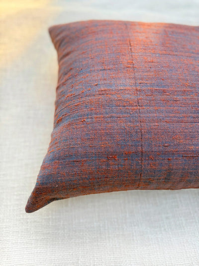 Red Indigo Plain Merino Silk Cushion Cover 18x18 Cushion Cover