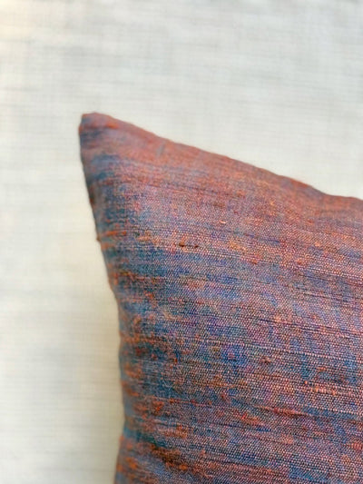 Red Indigo Plain Merino Silk Cushion Cover 18x18 Cushion Cover
