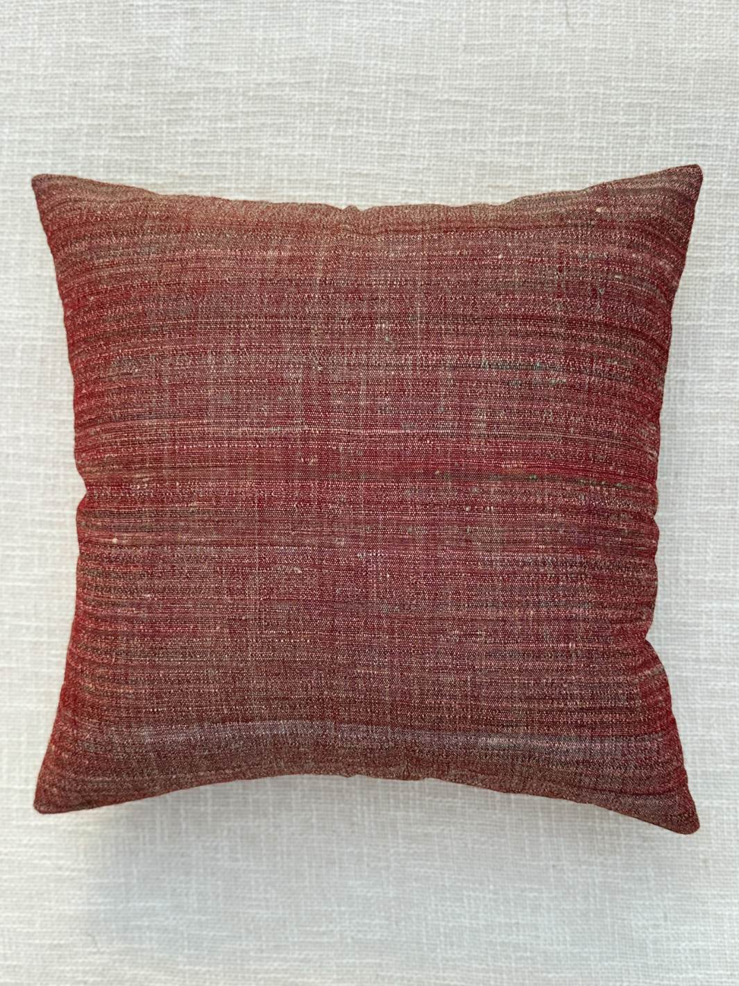 Red Rust Merino Silk Cushion Cover 18x18 Cushion Cover