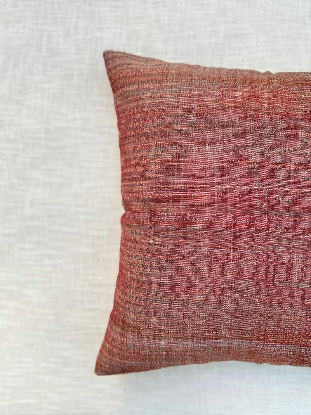 Red Rust Merino Silk Cushion Cover 18x18 Cushion Cover