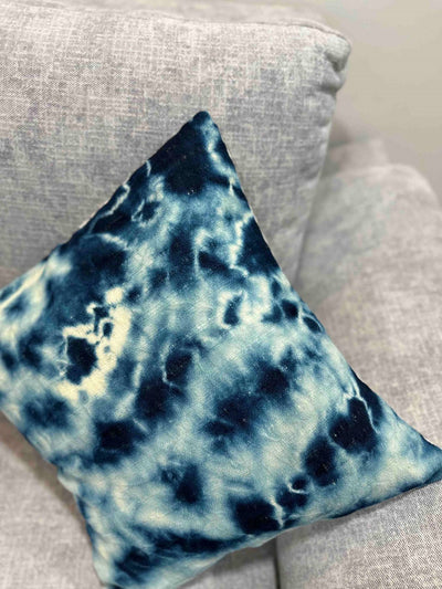 Tie - Dye Indigo White Handwoven Cushion Cover 16x16 Cushion Cover
