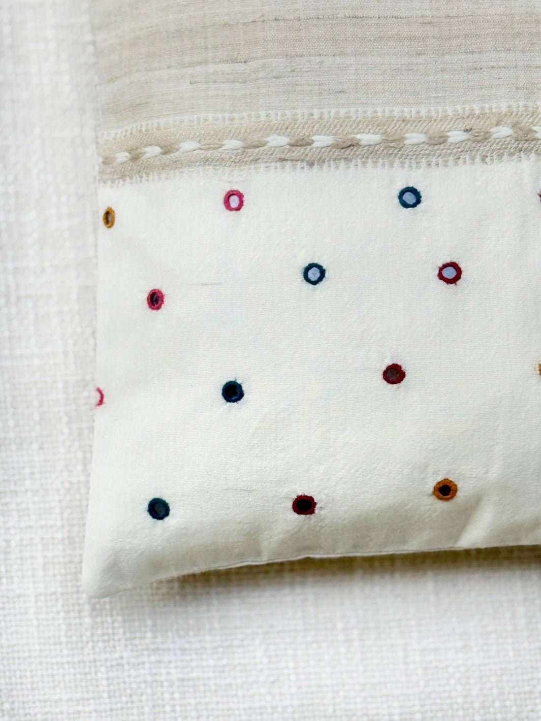 White Mirror Merino Silk Cushion Cover 16x16 Cushion Cover