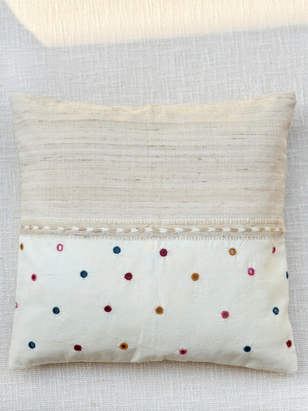 White Mirror Merino Silk Cushion Cover 16x16 Cushion Cover